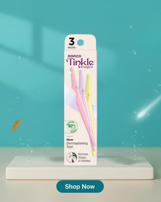 DORCO Tinkle Everglow Eyebrow & Face Razors – 3 Pieces