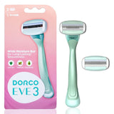 ماكينة حلاقة DORCO EVE 3 للسيدات – مقبض + ٢ غيار (أصلية مستوردة)