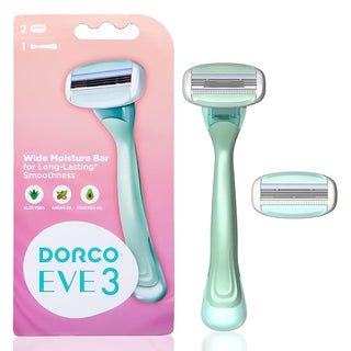 ماكينة حلاقة DORCO EVE 3 للسيدات – مقبض + ٢ غيار (أصلية مستوردة)
