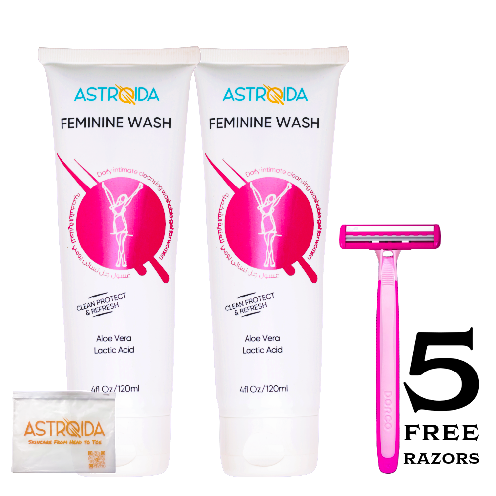 Astroida Feminine GEL (Shaving GEL) Double Pack +5 Free Double Blades Razor